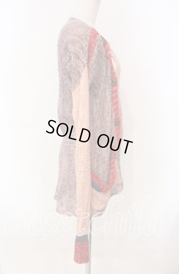 画像3: ヴィヴィアンウエストウッド 中古 / バイカラーローゲージニットカーディガン 2 ピンクベージュ  O-25-11-23-027-to-YM-OS (3)