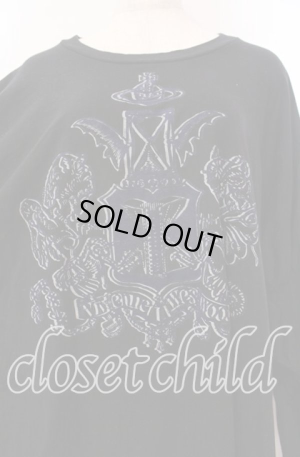 画像2: ヴィヴィアンウエストウッド 中古 / エンブレプリントドルマンBIGカットソー 00 ブラック  O-25-11-23-030-to-YM-ZH (2)