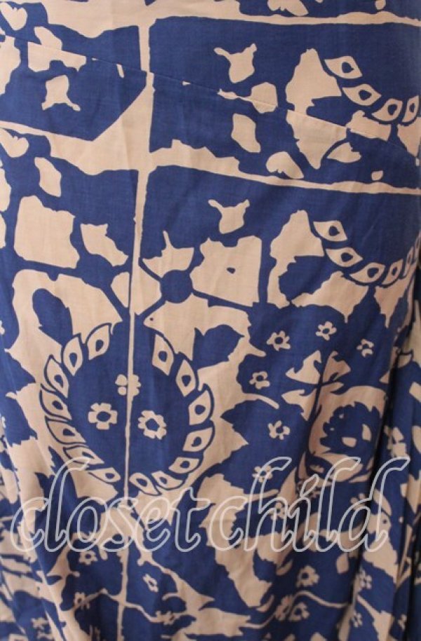 画像2: ヴィヴィアンウエストウッド 中古 / リーフオーブドレープスカート 3 ネイビーｘベージュ  O-25-11-23-038-sk-YM-OS (2)