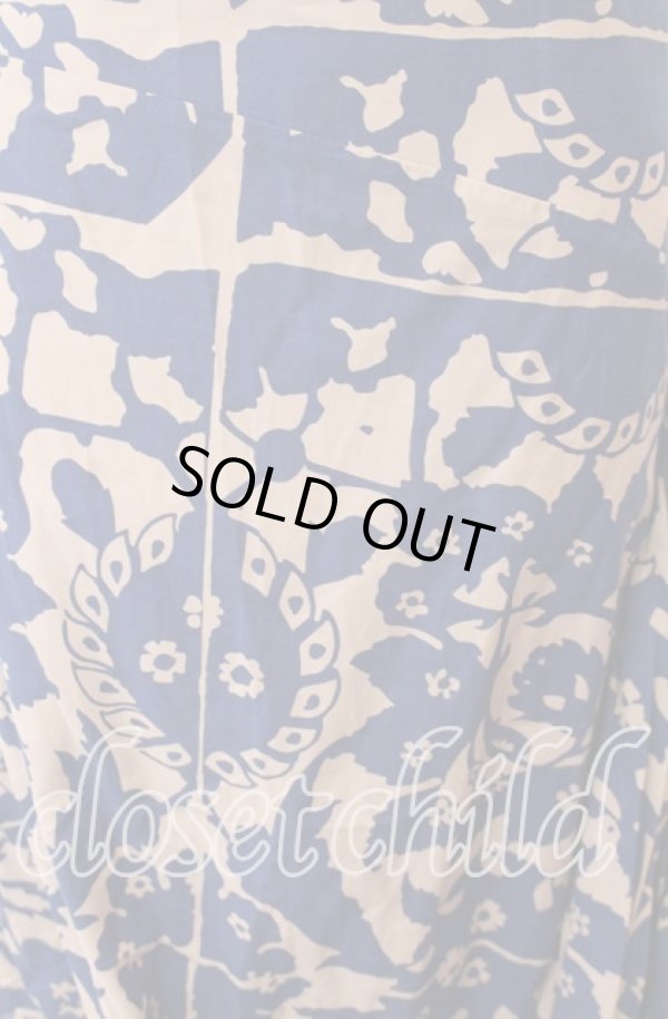 画像2: ヴィヴィアンウエストウッド 中古 / リーフオーブドレープスカート 3 ネイビーｘベージュ  O-25-11-23-038-sk-YM-ZH (2)