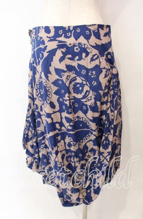 画像5: ヴィヴィアンウエストウッド 中古 / リーフオーブドレープスカート 3 ネイビーｘベージュ  O-25-11-23-038-sk-YM-OS (5)