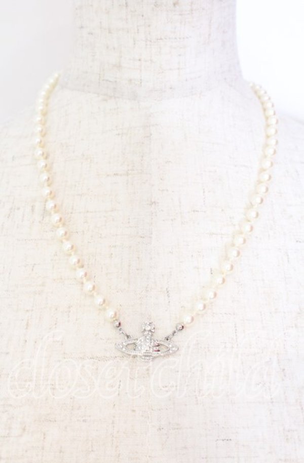 画像2: ヴィヴィアンウエストウッド 中古 / ミニバスパールネックレス  シルバー  O-25-11-23-042-nl-YM-OS (2)