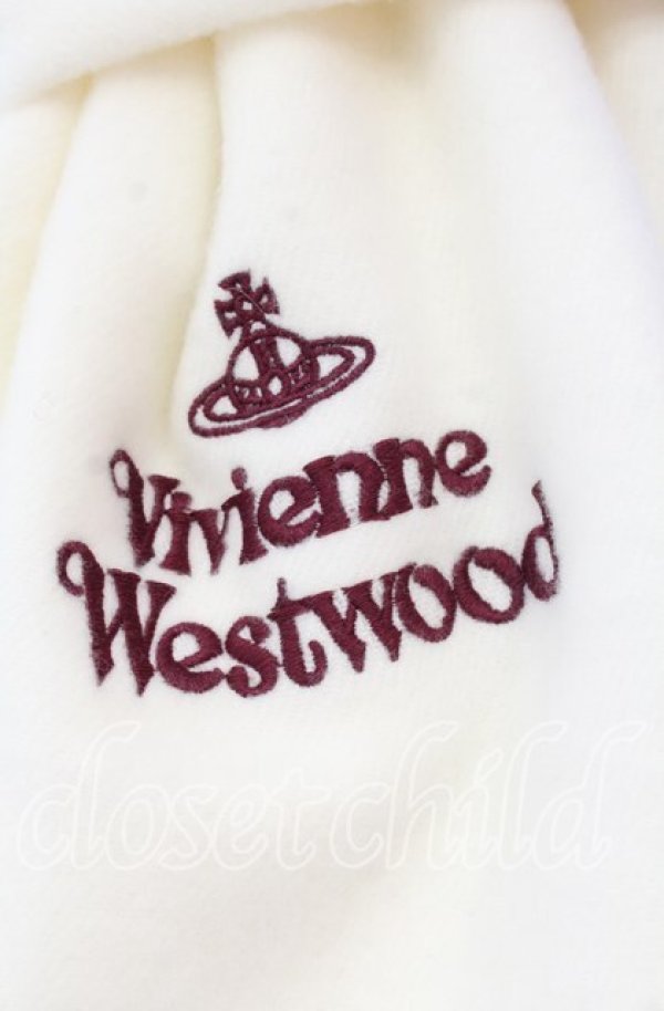 画像2: ヴィヴィアンウエストウッド 中古 / エンブロイダリーロゴマフラー  ホワイト  O-25-11-23-043-gd-YM-OS (2)