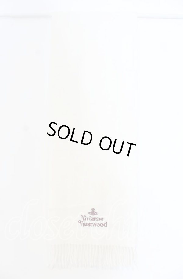 画像3: ヴィヴィアンウエストウッド 中古 / エンブロイダリーロゴマフラー  ホワイト  O-25-11-23-043-gd-YM-OS (3)