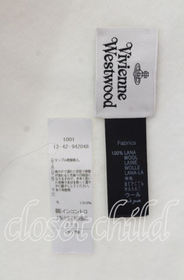画像4: ヴィヴィアンウエストウッド 中古 / エンブロイダリーロゴマフラー  ホワイト  O-25-11-23-043-gd-YM-OS (4)