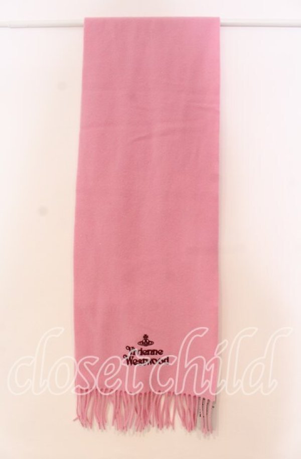 画像3: ヴィヴィアンウエストウッド 中古 / エンブロイダリーロゴマフラー  ピンク  O-25-11-23-044-gd-YM-OS (3)