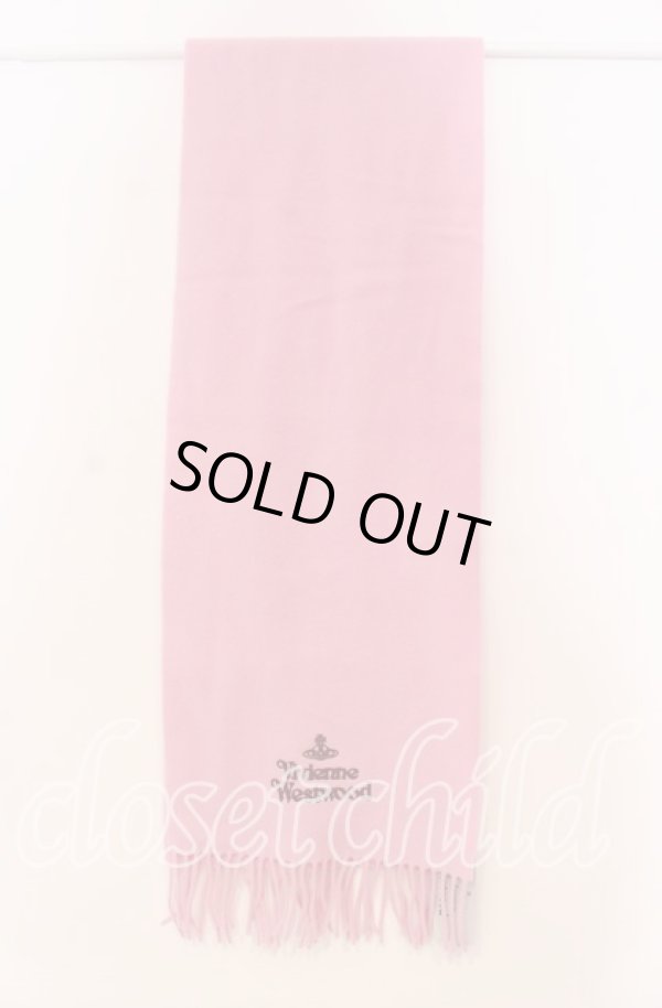 画像3: ヴィヴィアンウエストウッド 中古 / エンブロイダリーロゴマフラー  ピンク  O-25-11-23-044-gd-YM-OS (3)