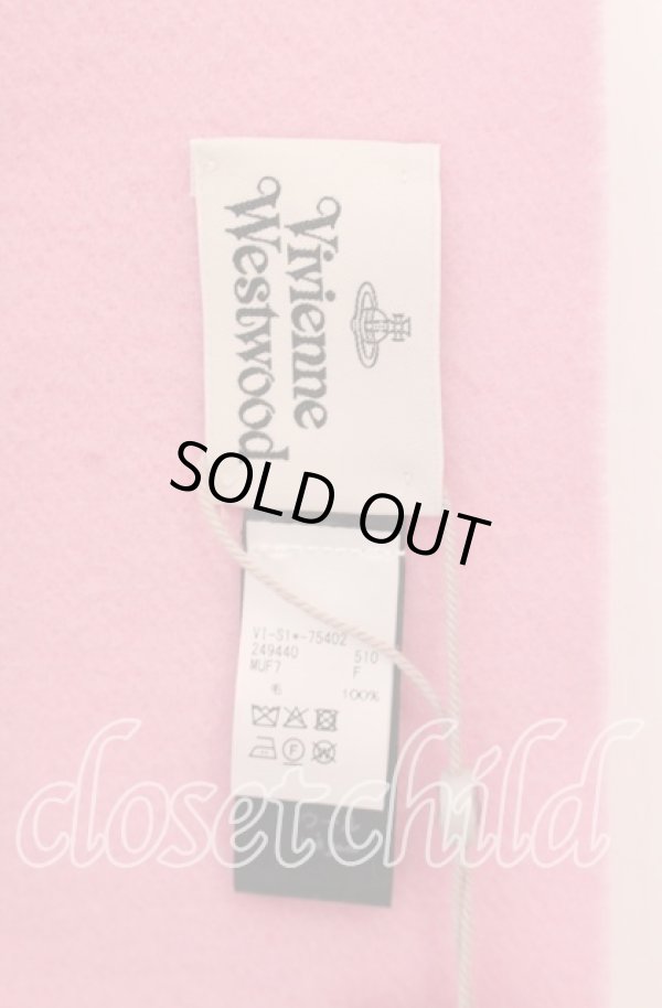 画像4: ヴィヴィアンウエストウッド 中古 / エンブロイダリーロゴマフラー  ピンク  O-25-11-23-044-gd-YM-OS (4)