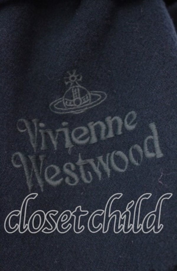 画像2: ヴィヴィアンウエストウッド 中古 / 単色オーブ刺繍マフラー  グリーン  O-25-11-23-045-gd-YM-OS (2)