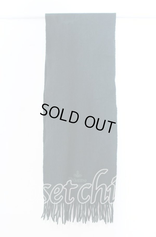 画像3: ヴィヴィアンウエストウッド 中古 / 単色オーブ刺繍マフラー  グリーン  O-25-11-23-045-gd-YM-OS (3)