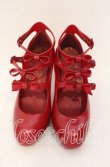 画像2: ヴィヴィアンウエストウッド×Melissa 中古 / ボウ3ストラップエレベーテッドシューズ JPN24.5 EUR39 ラメレッド  O-25-11-23-047-sh-IG-OS (2)