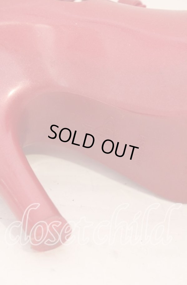 画像7: ヴィヴィアンウエストウッド×Melissa 中古 / ボウ3ストラップエレベーテッドシューズ JPN24.5 EUR39 ラメレッド  O-25-11-23-047-sh-IG-OS (7)