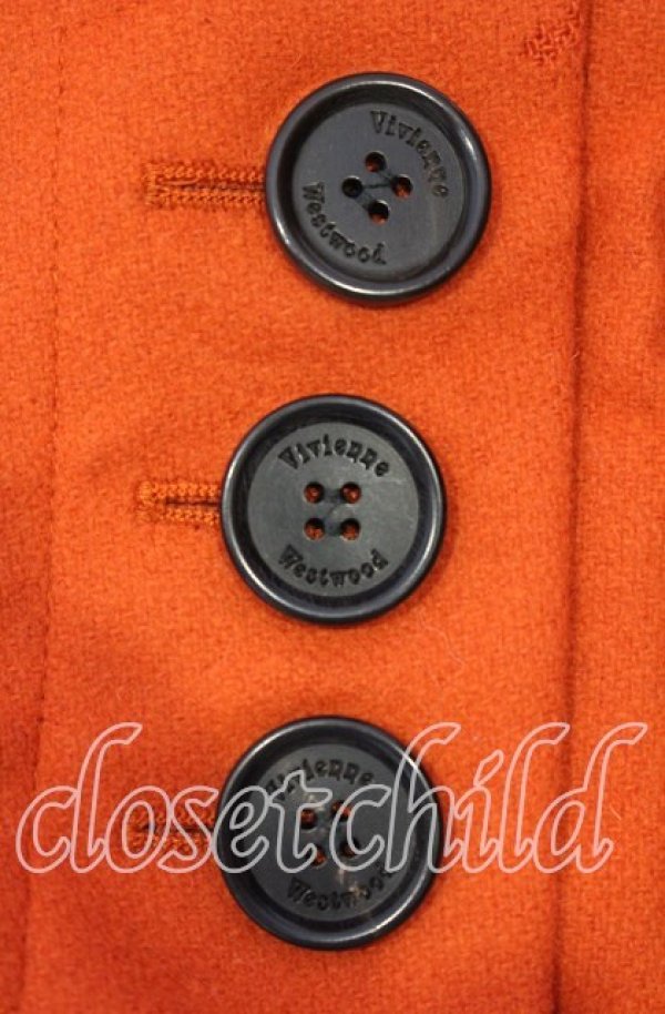画像2: ヴィヴィアンウエストウッド 中古 / WILMA WRAP COAT コート 38 ダークオレンジ  O-25-11-23-005-co-IG-OS (2)