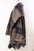 画像3: ヴィヴィアンウエストウッド 中古 / タータンケープコート O/S ネイビーｘグレー  O-25-11-23-006-co-YM-OS (3)