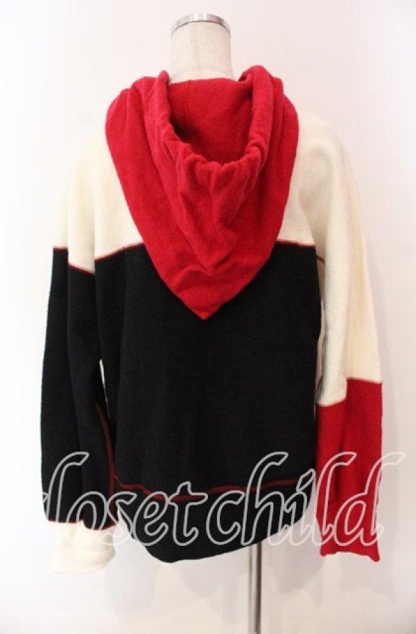 画像4: ヴィヴィアンウエストウッド 中古 / 圧縮ブークレーカラーブロックフーディー  ホワイト×ブラック×レッド  O-25-11-23-015-to-IG-OS (4)