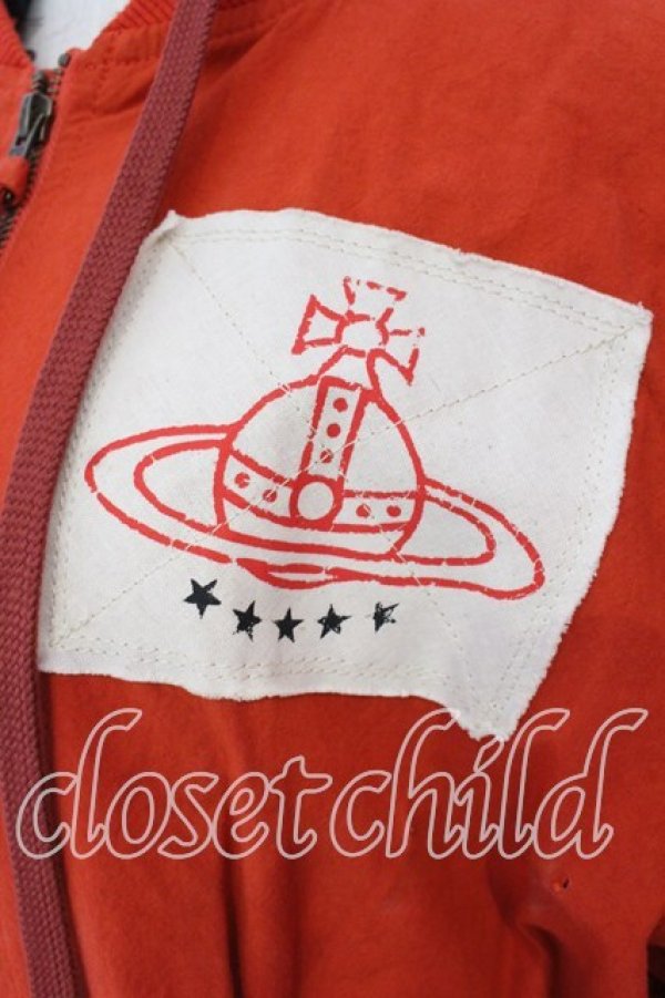 画像2: ヴィヴィアンウエストウッド 中古 / ミリタリーパッチフードジャケット 00 オレンジ  O-25-12-14-017-jc-YM-OS (2)