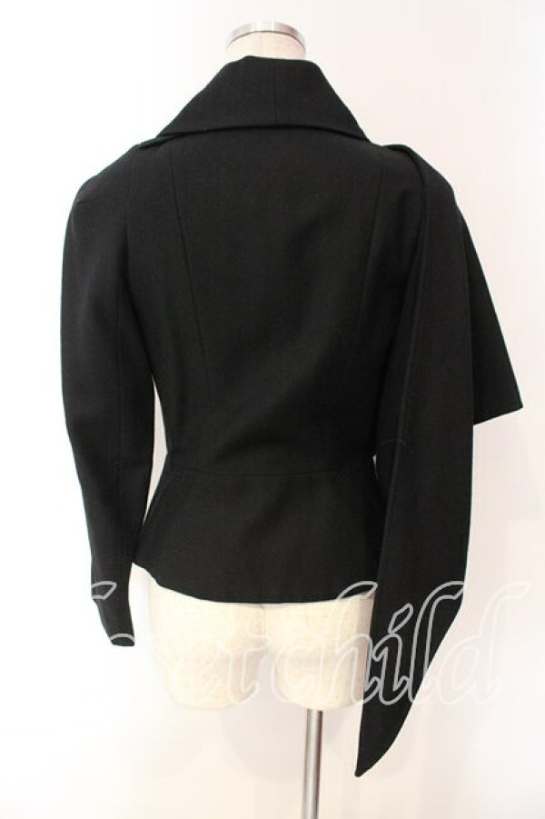 画像4: ヴィヴィアンウエストウッド 中古 / アシンメトリーストールジャケット 38 ブラック  O-25-12-14-021-jc-YM-OS (4)
