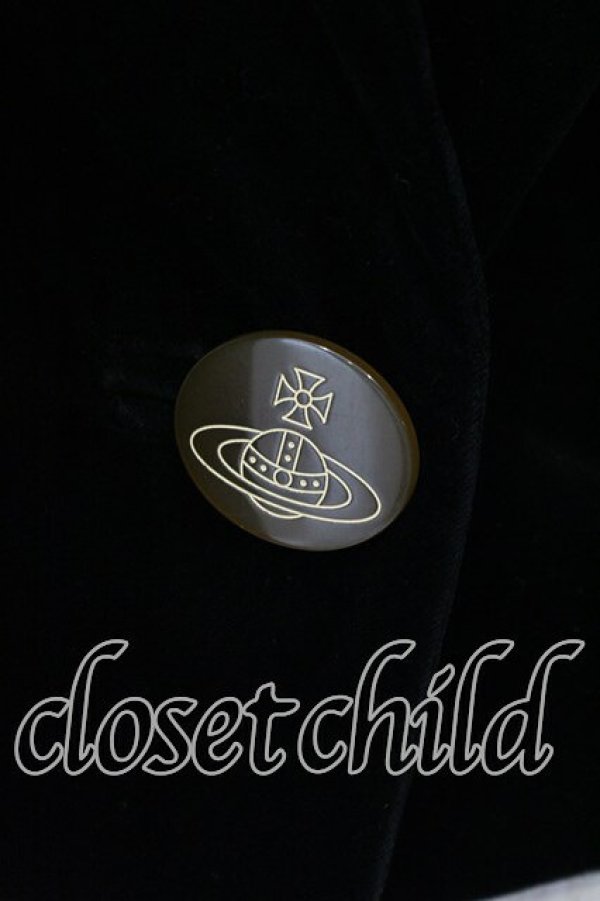 画像2: ヴィヴィアンウエストウッド 中古 / 変形襟別珍ショートジャケット 40 ブラック  O-25-12-14-022-jc-YM-OS (2)