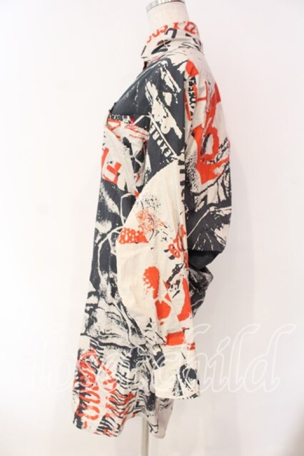 画像5: ヴィヴィアンウエストウッド 中古 / RUBBISH PRINT シャツワンピース  ベージュ  O-25-12-14-026-bl-YM-OS (5)
