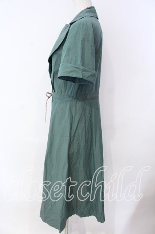 画像4: ヴィヴィアンウエストウッド 中古 / オーガニックコットン玉虫タイプライターラブシャツドレス 00 カーキ  O-25-12-14-027-bl-YM-OS (4)