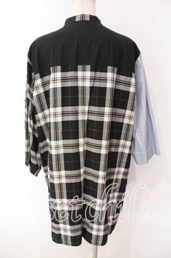 画像5: ヴィヴィアンウエストウッド 中古 / クレイジーパターンシャツワンピース 00 ブラックｘブルーｘブラウン  O-25-12-14-028-bl-YM-OS (5)