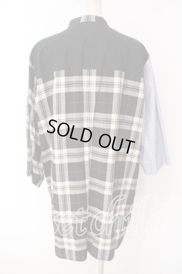 画像5: ヴィヴィアンウエストウッド 中古 / クレイジーパターンシャツワンピース 00 ブラックｘブルーｘブラウン  O-25-12-14-028-bl-YM-ZH (5)