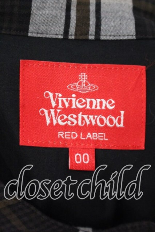 画像6: ヴィヴィアンウエストウッド 中古 / クレイジーパターンシャツワンピース 00 ブラックｘブルーｘブラウン  O-25-12-14-028-bl-YM-OS (6)