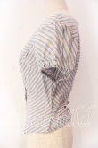 画像3: ヴィヴィアンウエストウッド 中古 / マルチストライプ半袖ブラウス 38 ブルーｘイエロー  O-25-12-14-030-bl-YM-OS (3)
