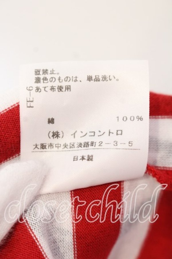 画像6: ヴィヴィアンウエストウッド 中古 / スクリブルハートストライプドレープトップ カットソー 00 レッド  O-25-12-14-032-to-YM-OS (6)