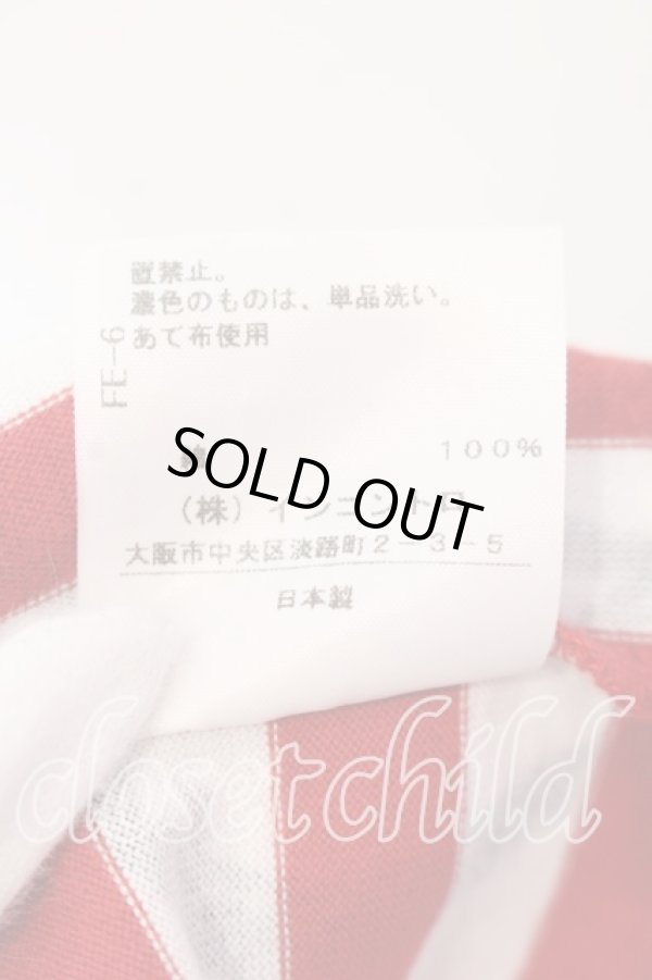 画像6: ヴィヴィアンウエストウッド 中古 / スクリブルハートストライプドレープトップ カットソー 00 レッド  O-25-12-14-032-to-YM-OS (6)