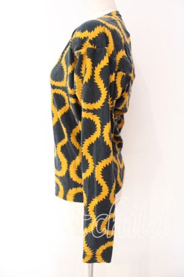 画像3: ANGLOMANIA 中古 / スクイグルカットソー XS ブラックｘイエロー  O-25-12-14-036-ts-YM-OS (3)