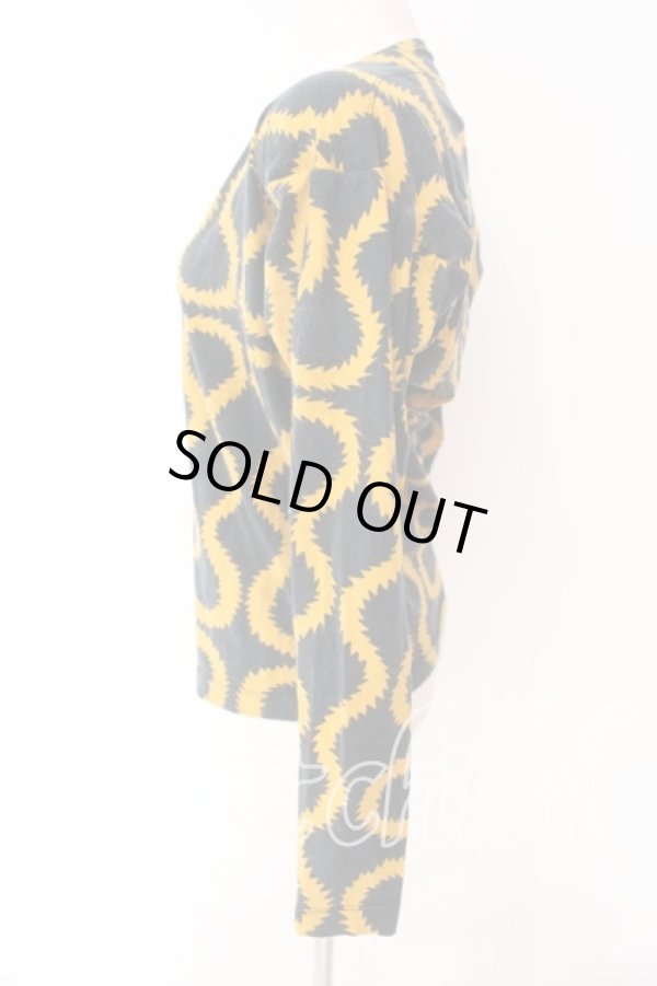 画像3: ANGLOMANIA 中古 / スクイグルカットソー XS ブラックｘイエロー  O-25-12-14-036-ts-YM-ZH (3)