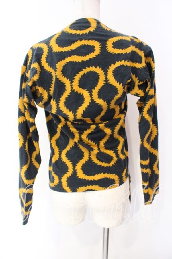 画像4: ANGLOMANIA 中古 / スクイグルカットソー XS ブラックｘイエロー  O-25-12-14-036-ts-YM-OS (4)