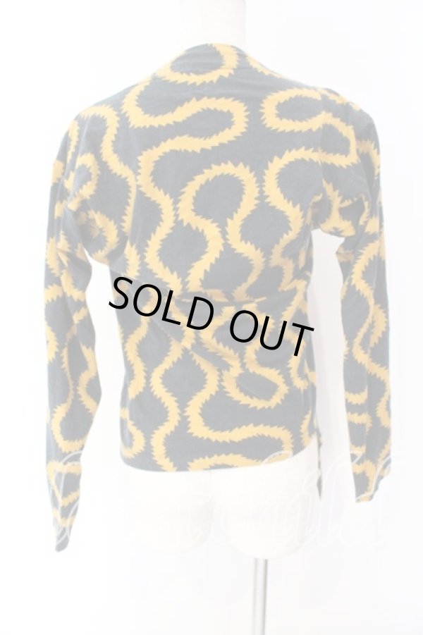 画像4: ANGLOMANIA 中古 / スクイグルカットソー XS ブラックｘイエロー  O-25-12-14-036-ts-YM-ZH (4)