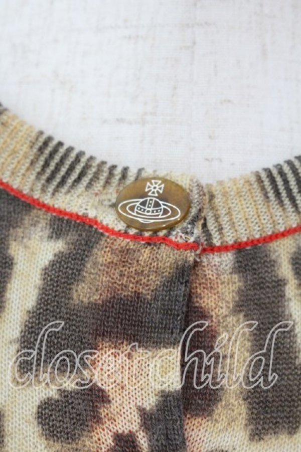 画像2: ヴィヴィアンウエストウッド 中古 / 単色オーブ刺繍レオパード柄カーディガン 1 ブラウン  O-25-12-14-037-to-YM-OS (2)