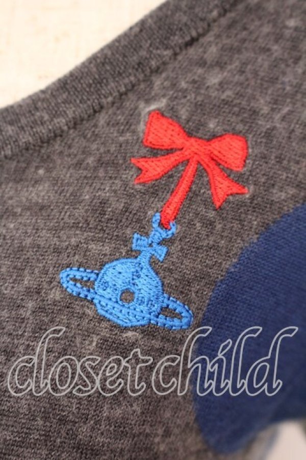 画像2: ヴィヴィアンウエストウッド 中古 / エッセンシャルオーブスポットカーディガン 2 グレー  O-25-12-14-039-to-YM-OS (2)