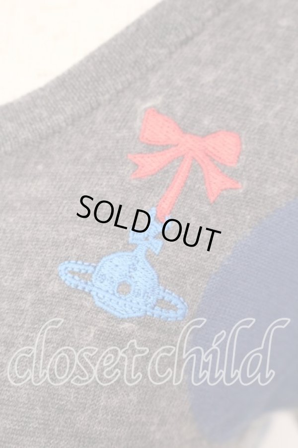 画像2: ヴィヴィアンウエストウッド 中古 / エッセンシャルオーブスポットカーディガン 2 グレー  O-25-12-14-039-to-YM-OS (2)