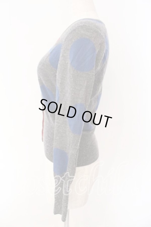 画像4: ヴィヴィアンウエストウッド 中古 / エッセンシャルオーブスポットカーディガン 2 グレー  O-25-12-14-039-to-YM-OS (4)