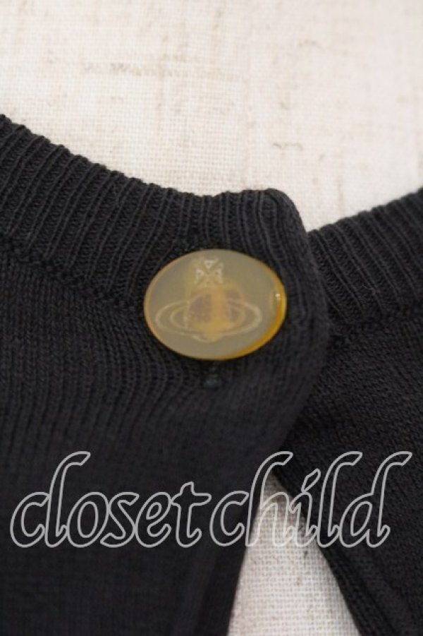 画像2: ヴィヴィアンウエストウッド 中古 / カラーオーブ刺繍ボレロカーディガン S ブラック  O-25-12-14-040-to-YM-OS (2)