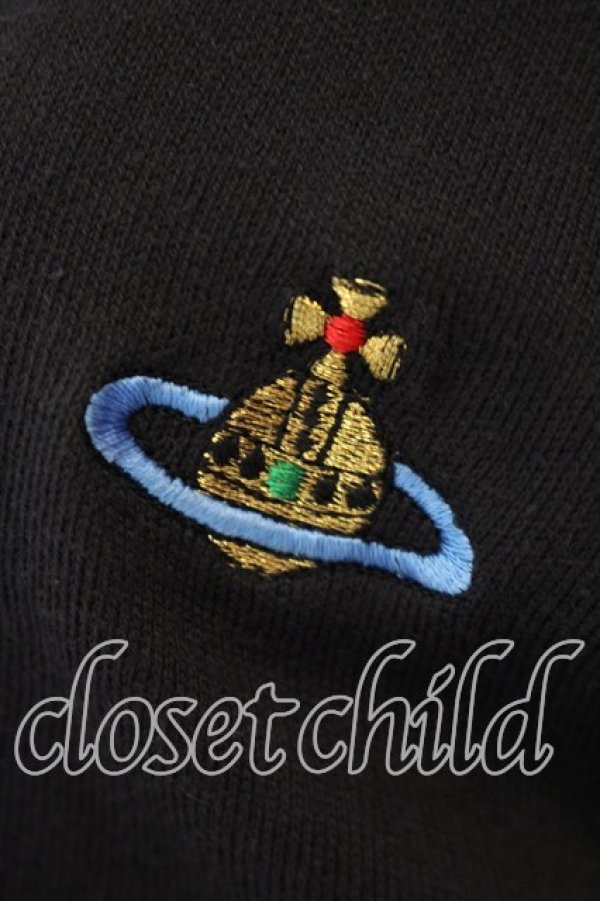 画像3: ヴィヴィアンウエストウッド 中古 / カラーオーブ刺繍ボレロカーディガン S ブラック  O-25-12-14-040-to-YM-OS (3)