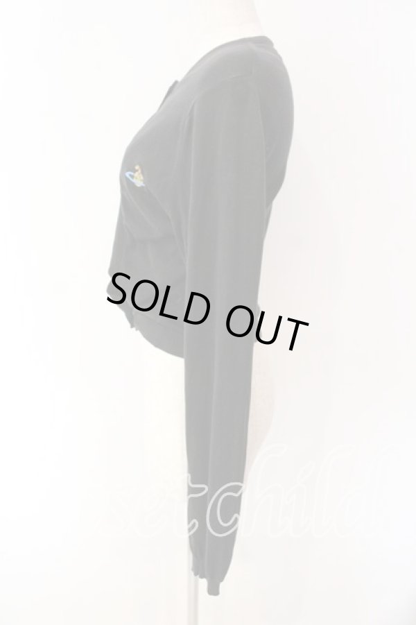 画像4: ヴィヴィアンウエストウッド 中古 / カラーオーブ刺繍ボレロカーディガン S ブラック  O-25-12-14-040-to-YM-ZH (4)