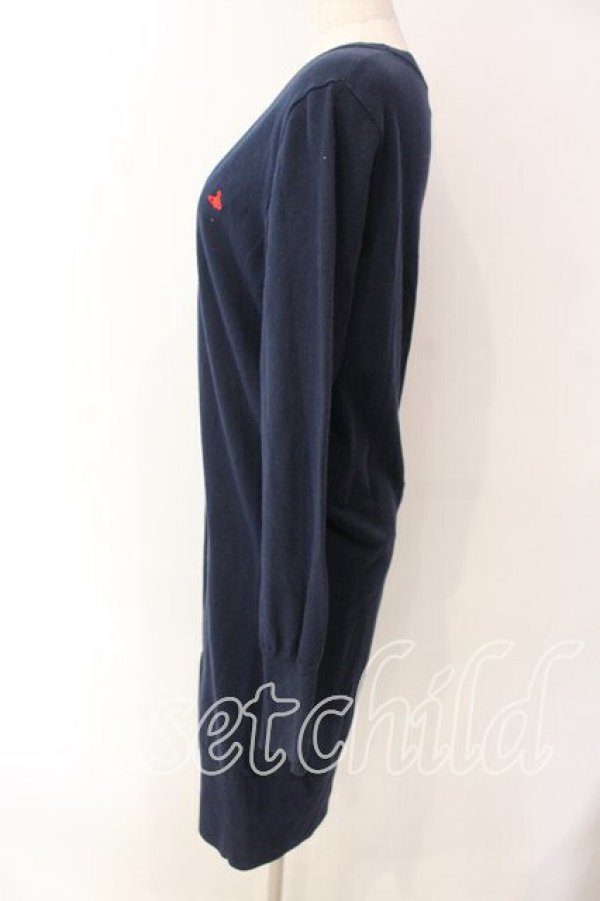 画像3: ヴィヴィアンウエストウッド 中古 / 単色オーブロングカーディガン 2 ネイビー  O-25-12-14-041-to-YM-OS (3)