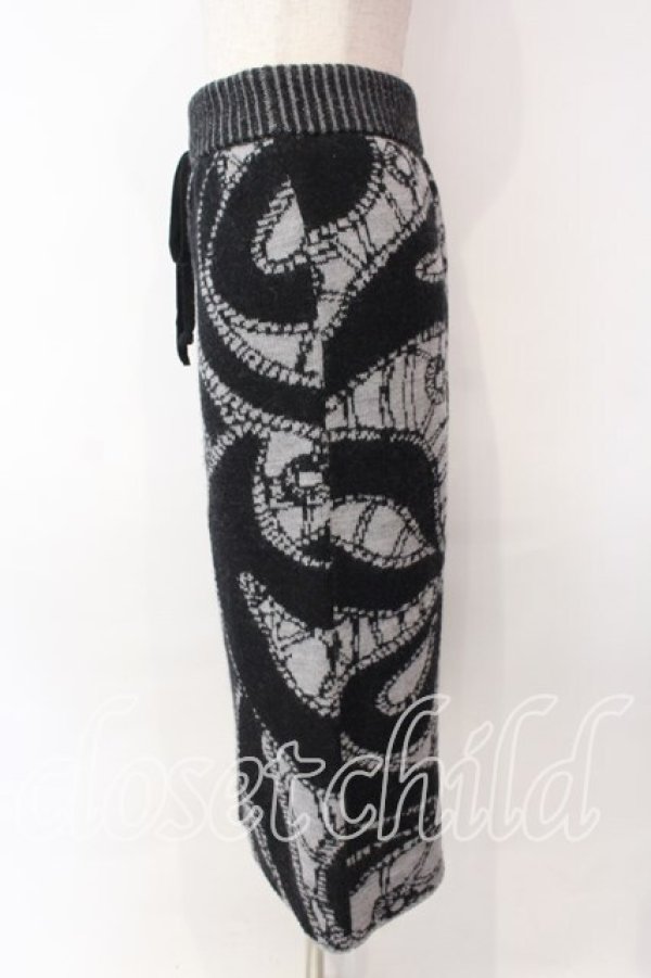 画像3: ヴィヴィアンウエストウッド 中古 / ジャガードニットスカート 00 ブラックｘグレー  O-25-12-14-043-sk-YM-OS (3)