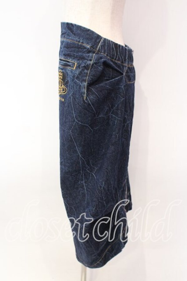 画像3: ヴィヴィアンウエストウッド 中古 / DENIM PLEAT SKIRT（デニムプレートスカート） 27 インディゴ  O-25-12-14-047-sk-YM-OS (3)