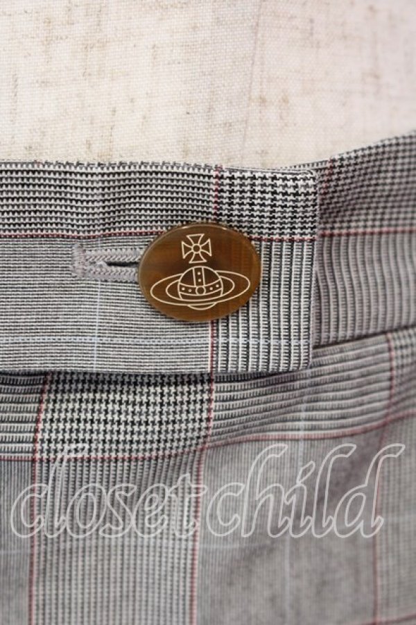 画像2: ヴィヴィアンウエストウッド 中古 / グレンチェックロールアップパンツ 1 グレー  O-25-12-14-052-pa-IG-OS (2)