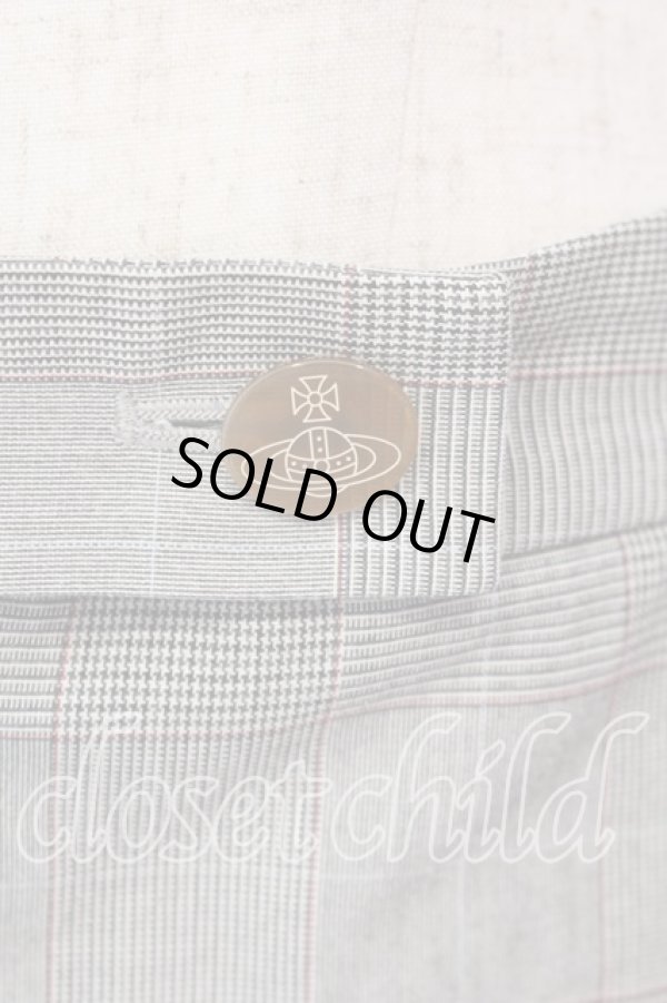 画像2: ヴィヴィアンウエストウッド 中古 / グレンチェックロールアップパンツ 1 グレー  O-25-12-14-052-pa-IG-OS (2)