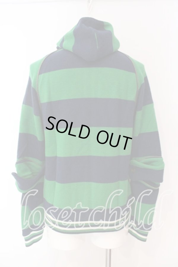 画像4: ヴィヴィアンウエストウッド MAN 中古 / グラフィティオーブ刺繍ボーダーパーカー S グリーンｘネイビー  O-25-12-14-001-to-YM-OS (4)