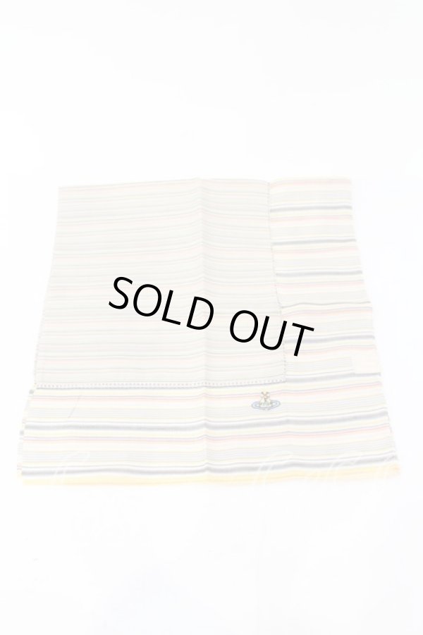 画像3: ヴィヴィアンウエストウッド 中古 / カラーオーブ刺繍マルチボーダーハンカチ  イエロー系  O-25-12-14-068-gd-YM-ZH (3)