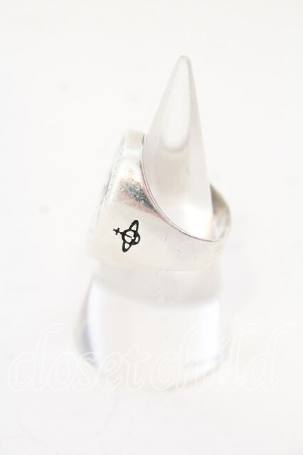 画像2: ヴィヴィアンウエストウッド 中古 / TLTLシールリング 18号 シルバー  O-25-12-14-078-rg-IG-OS (2)