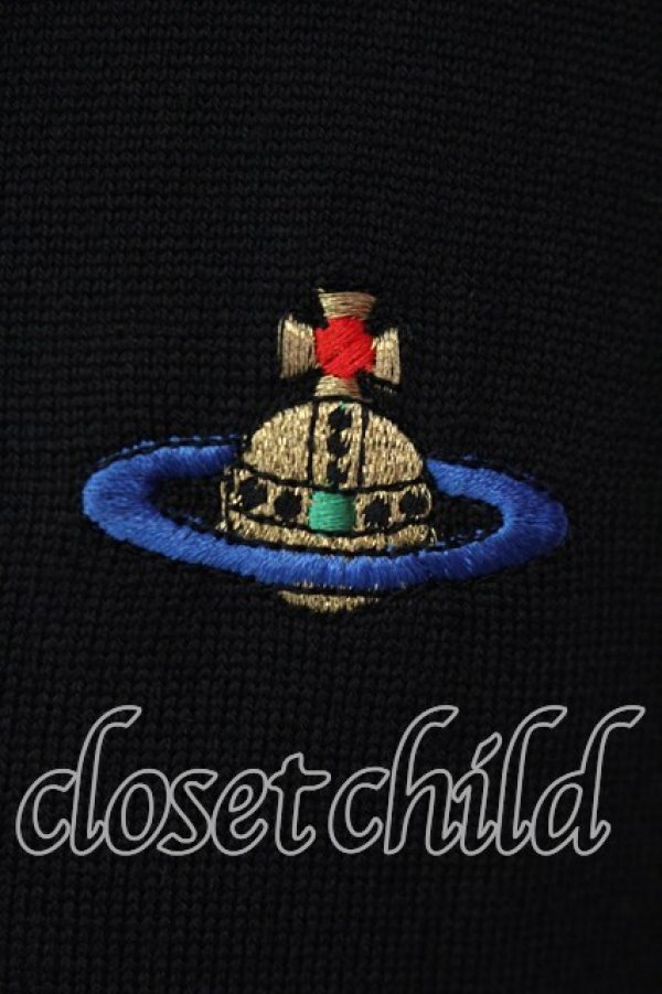 画像2: ヴィヴィアンウエストウッド MAN 中古 / カラーオーブ刺繍カーディガン M ブラック  O-25-12-14-008-to-YM-OS (2)